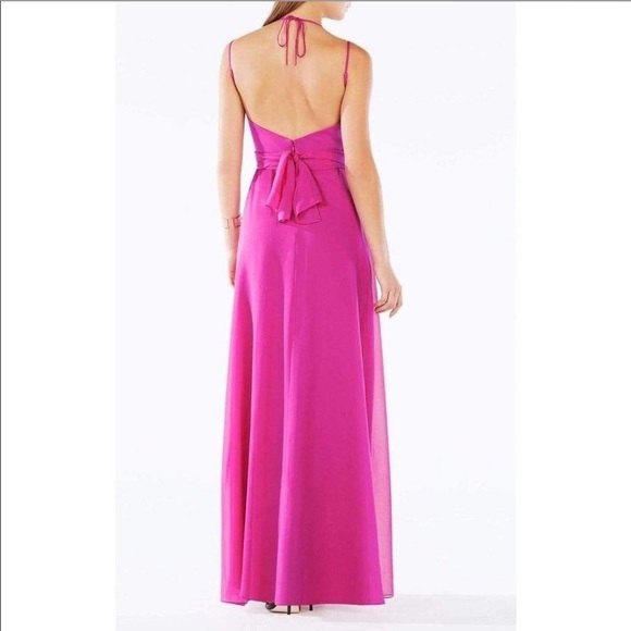 BCBG Max Azria Rosabelle Gown in Magenta, size 10 - Picture 4 of 16